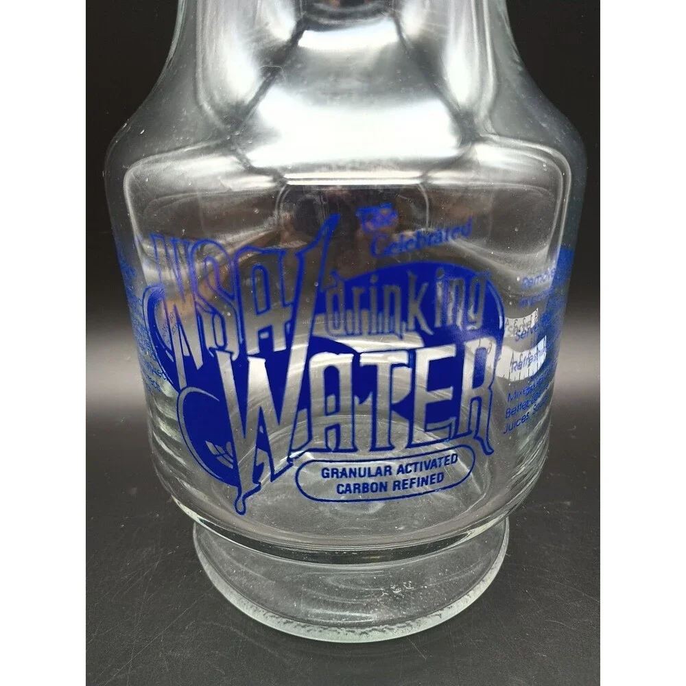 Vtg Libbey NSA Drinking Water Glass Carafe Granular Charcoal